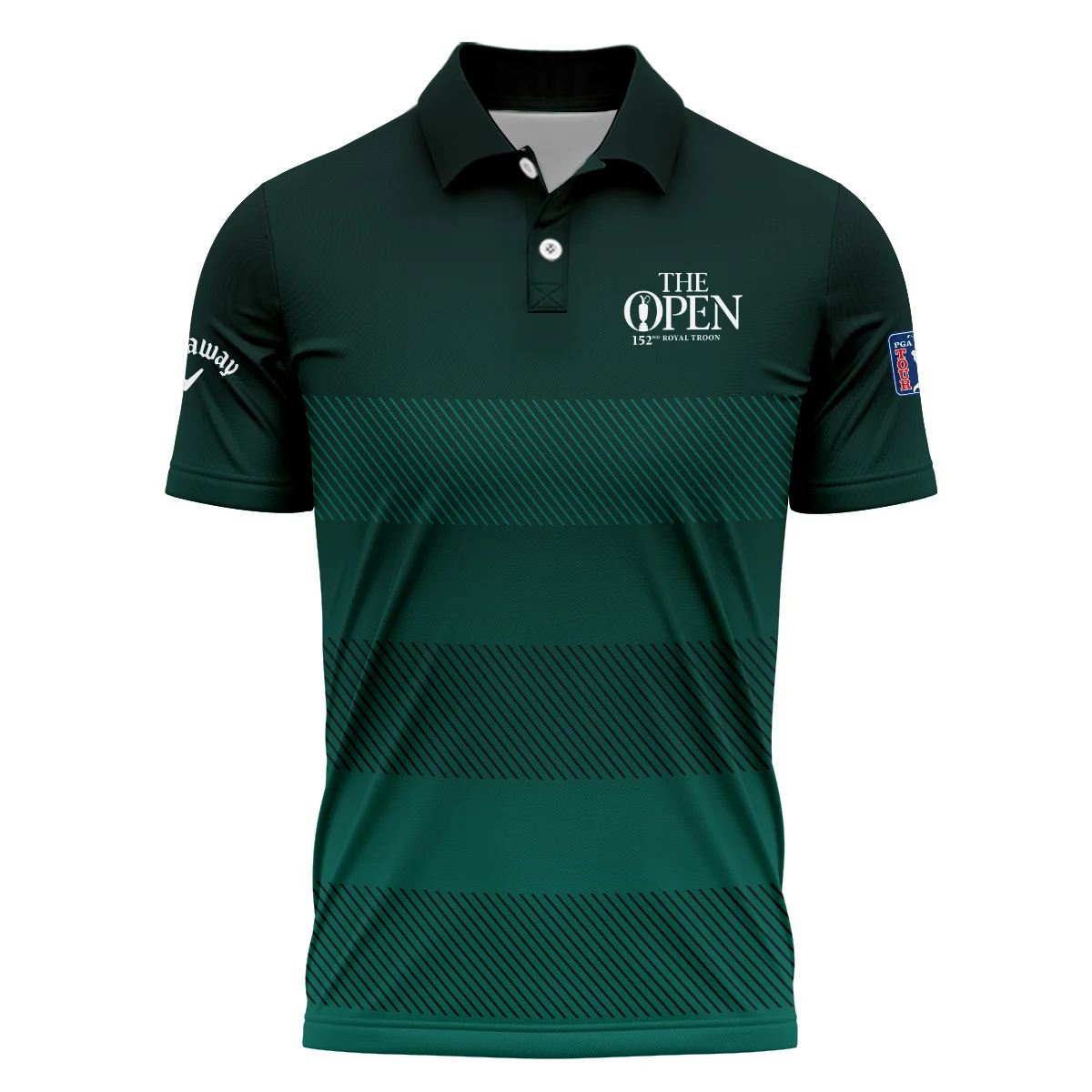 152nd Open Championship Callaway Dark Green Gradient Line Pattern Performance T-Shirt All Over Prints HOTOP280624A01CLWTS