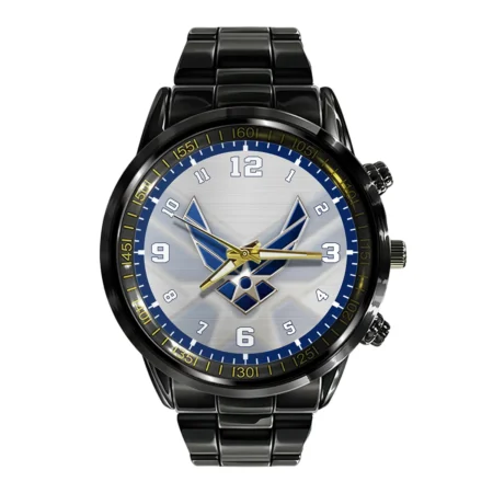 U.S. Air Force Black Stainless Steel Watch All Over Print BLVTR060524A01AF3