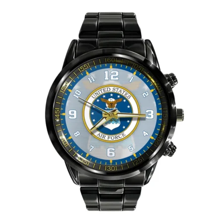 U.S. Air Force Black Stainless Steel Watch All Over Print BLVTR060524A01AF2