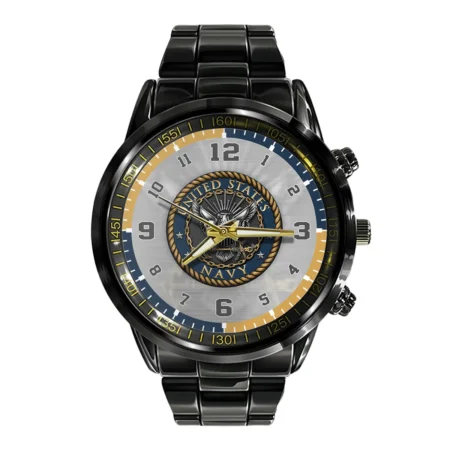 U.S. Navy Black Stainless Steel Watch All Over Print BLVTR060524A01NV1