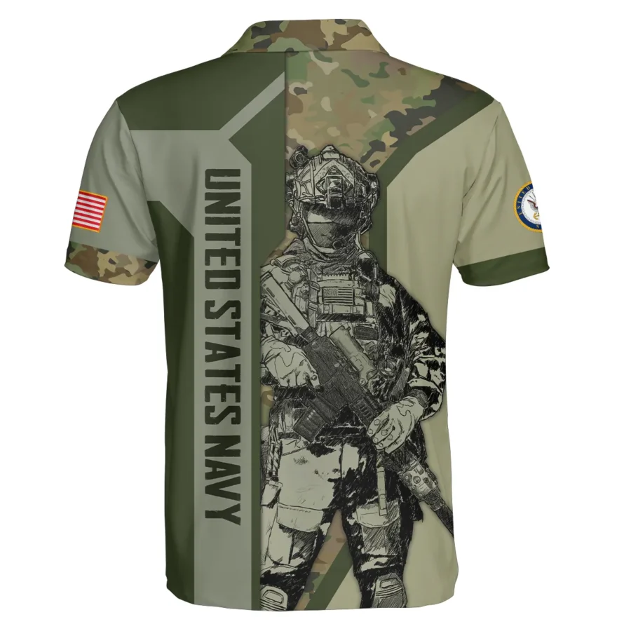 Custom Rank And Name U.S. Navy Veterans Premium Polo Shirt All Over Prints Gift Loves