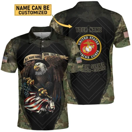 All Gave Some Duty Honor Country Custom Name U.S. Marine Corps All Over Prints Unisex T-Shirt