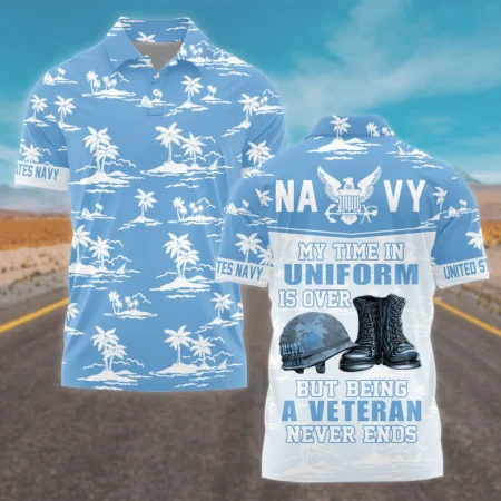 Hawaii Pattern Summer Beach Shirt Veteran U.S. Navy All Over Prints Unisex T-Shirt