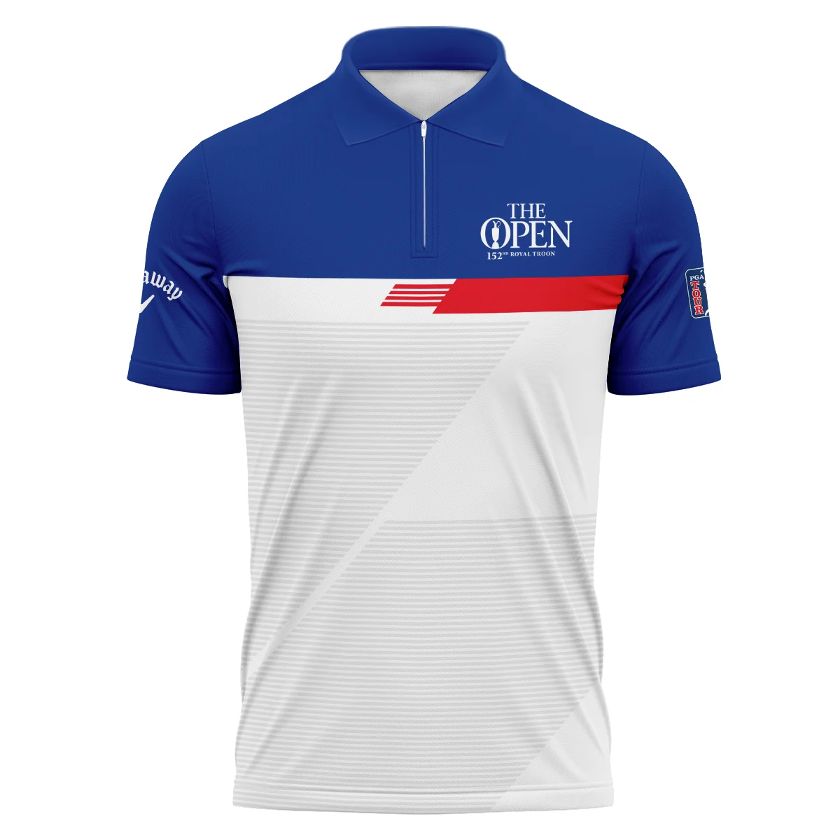 152nd Open Championship Golf Blue Red White Line Pattern Background Vneck Polo Shirt All Over Prints  HOTOP260624A01CLWZVPL