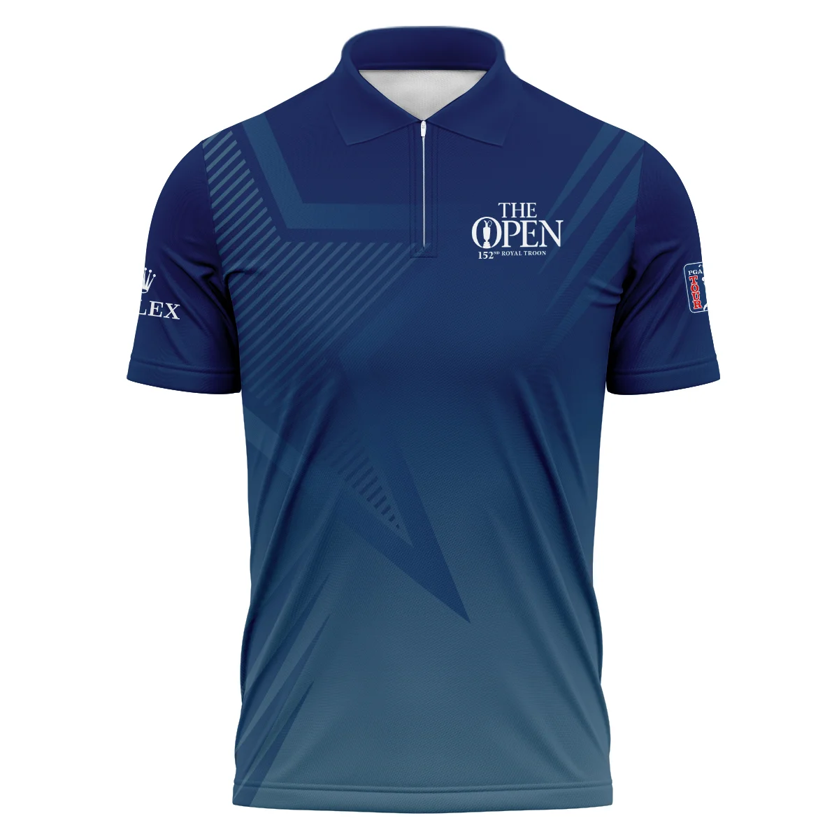 Rolex 152nd Open Championship Abstract Background Dark Blue Gradient Star Line Zipper Polo Shirt All Over Prints HOTOP260624A04ROXZPL