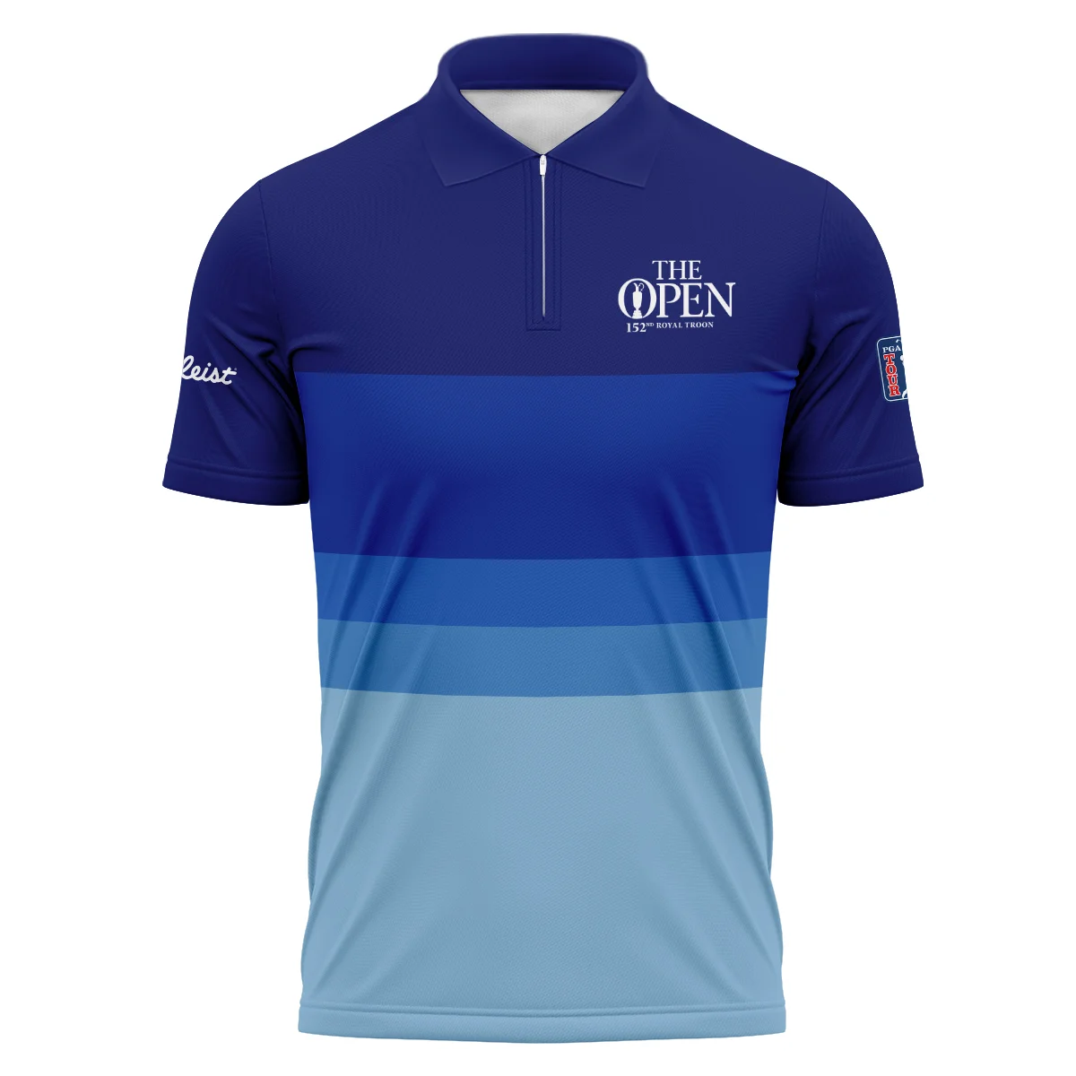 Blue Gradient Line Pattern Background Titleist 152nd Open Championship Zipper Polo Shirt All Over Prints HOTOP270624A04TLZPL