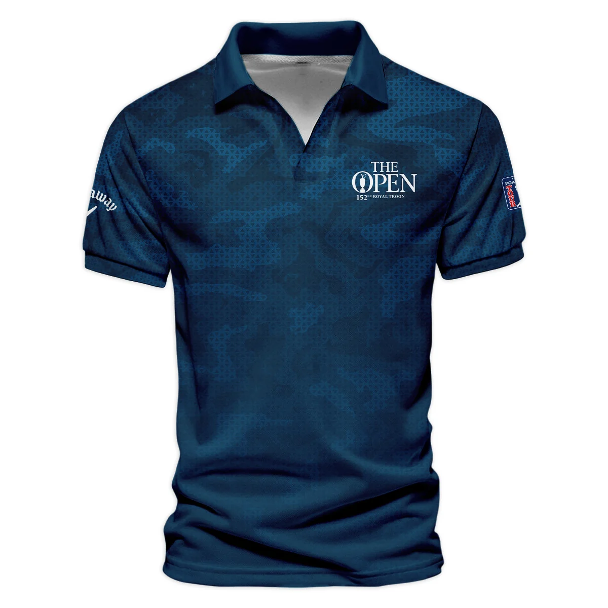 Callaway 152nd Open Championship Dark Blue Abstract Background Vneck Polo Shirt All Over Prints  HOTOP260624A02CLWZVPL