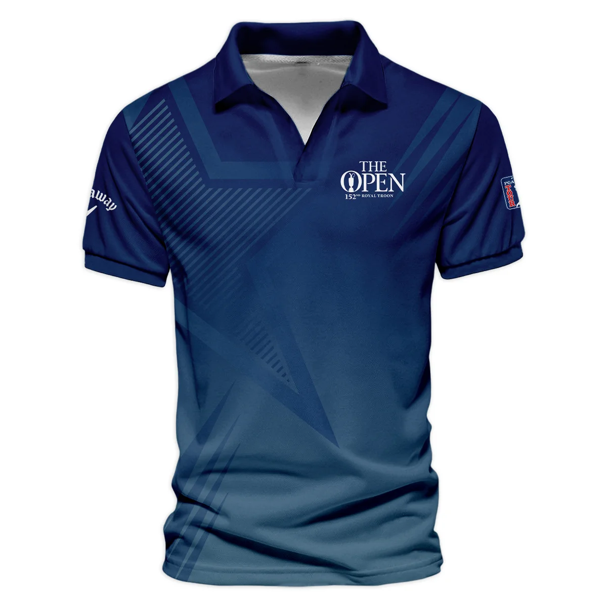 Callaway 152nd Open Championship Abstract Background Dark Blue Gradient Star Line Zipper Polo Shirt All Over Prints HOTOP260624A04CLWZPL