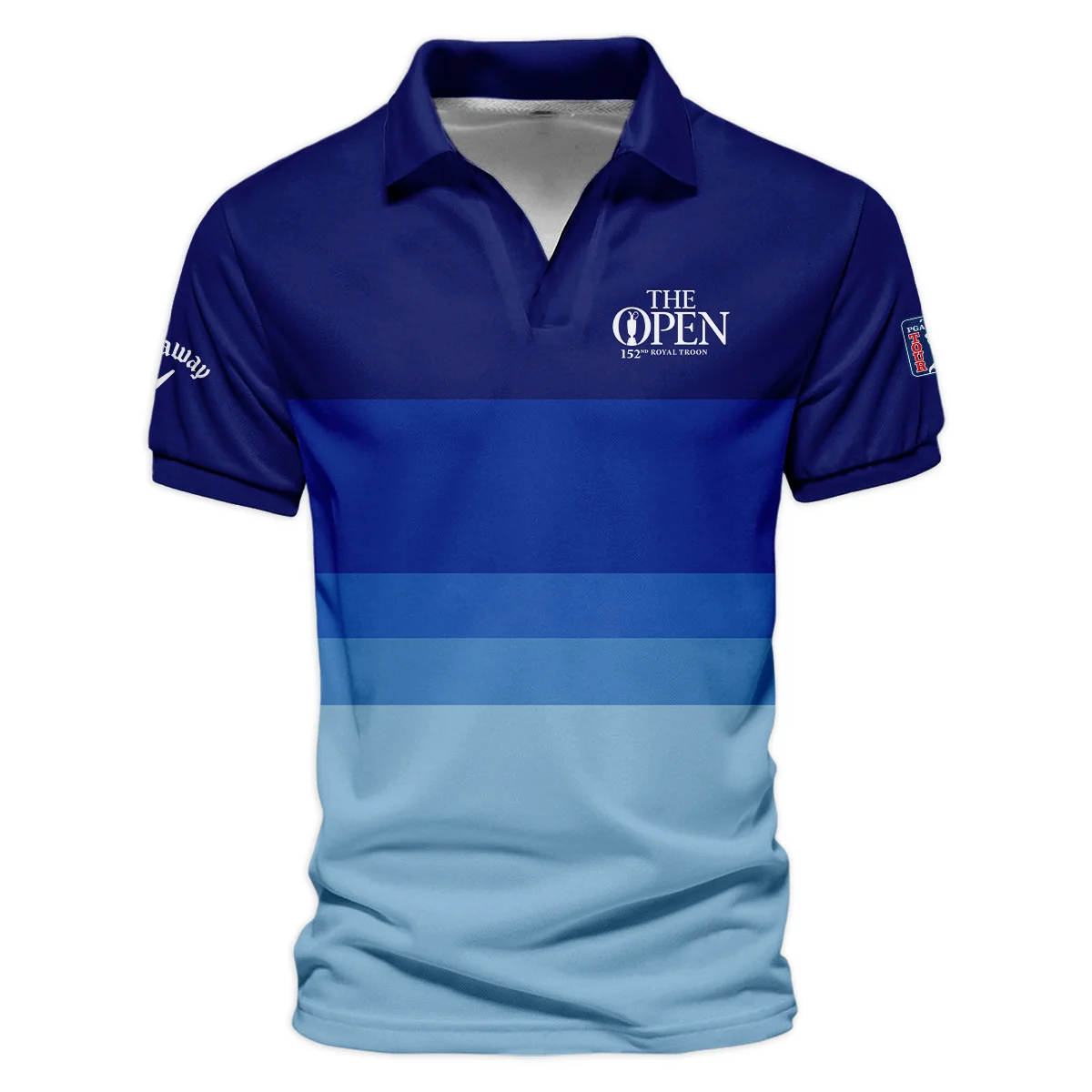 Blue Gradient Line Pattern Background Callaway 152nd Open Championship Vneck Polo Shirt All Over Prints  HOTOP270624A04CLWZVPL