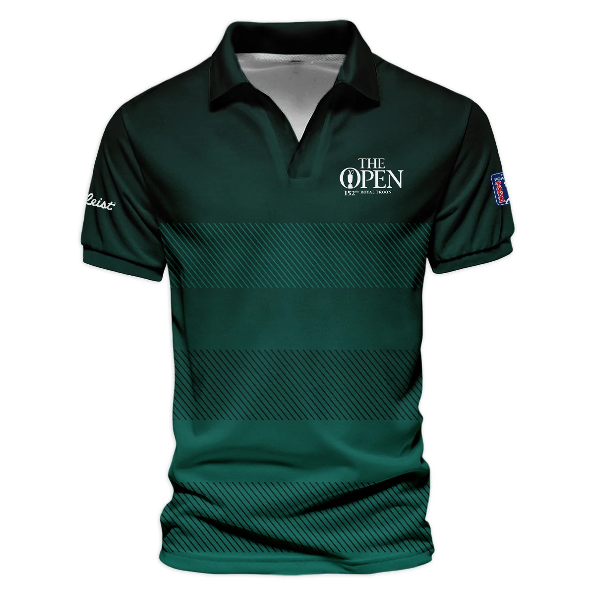 152nd Open Championship Titleist Dark Green Gradient Line Pattern Zipper Hoodie Shirt All Over Prints HOTOP280624A01TLZHD