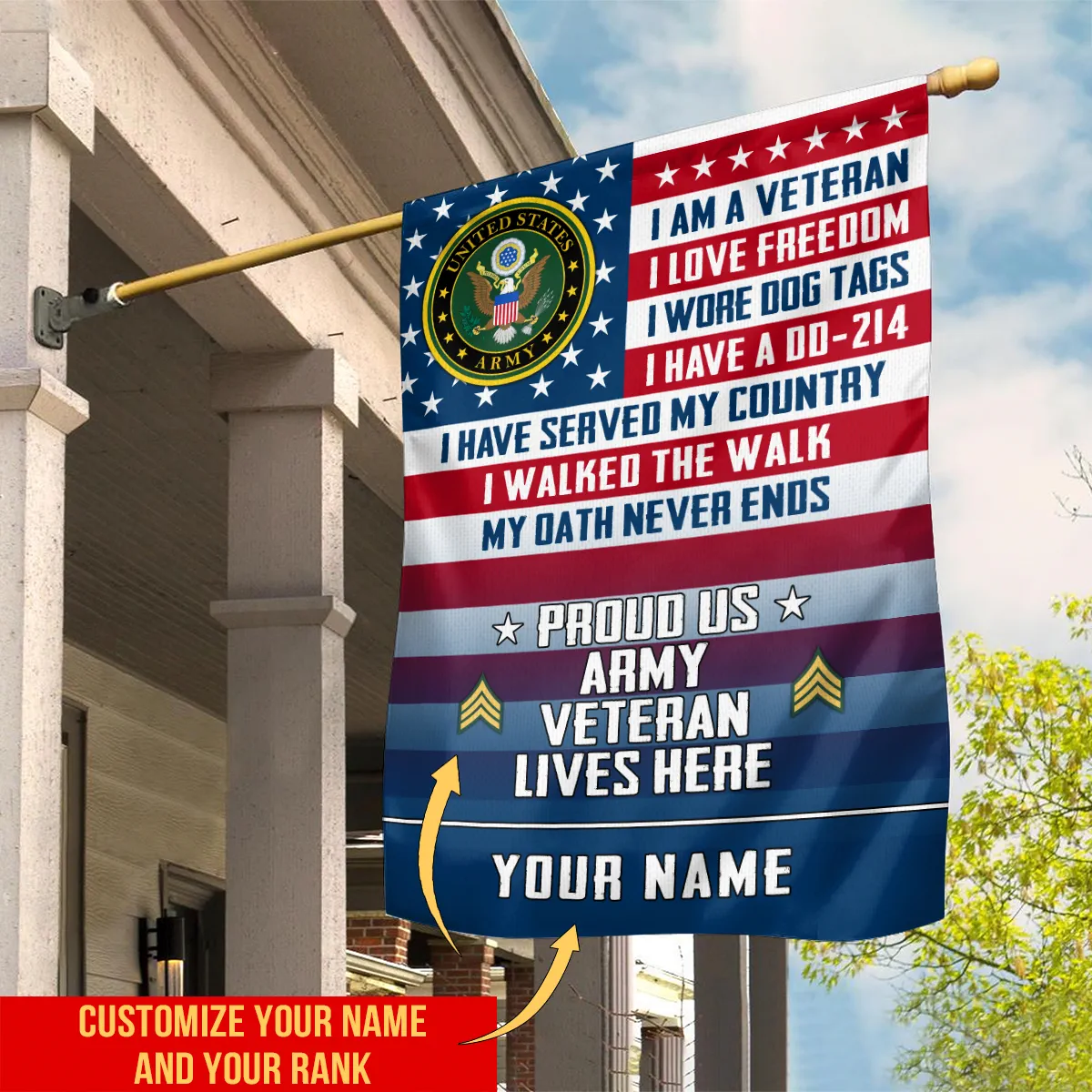 Veteran Freedom Dog Tags DD214 My Oath Never Ends U.S. Army Flag All Over Print BLVTR260624A02AM