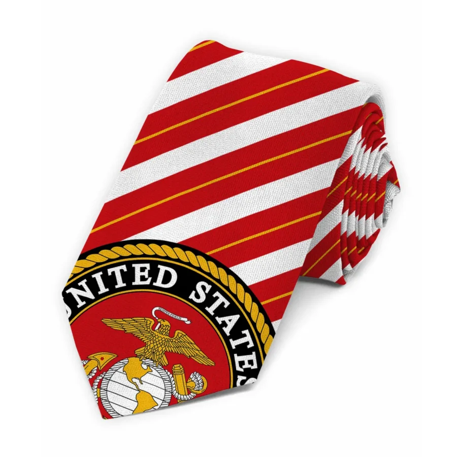 United States Armed Forces Classic Necktie U.S. Marine Corps Two Sides Print Gifts