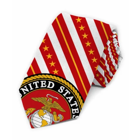 United States Armed Forces Classic Necktie U.S. Marine Corps Two Sides Print Gifts