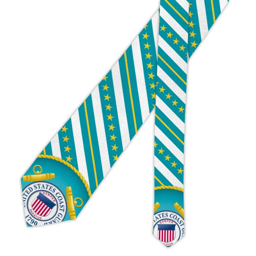 United States Armed Forces Classic Necktie U.S. Coast Guard Two Sides Print Gifts