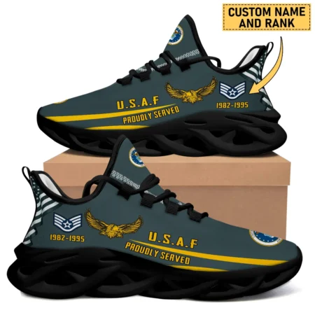 Proudly Served Custom Rank And Name  U.S. Army Veteran Max Soul Shoes
