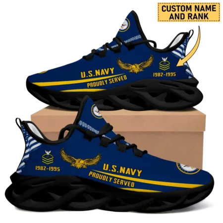 Proudly Served Custom Rank And Name  U.S. Coast Guard Veteran Max Soul Shoes