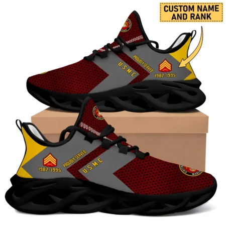Proudly Served Custom Rank And Name  U.S. Marine Corps Veteran Max Soul Shoes