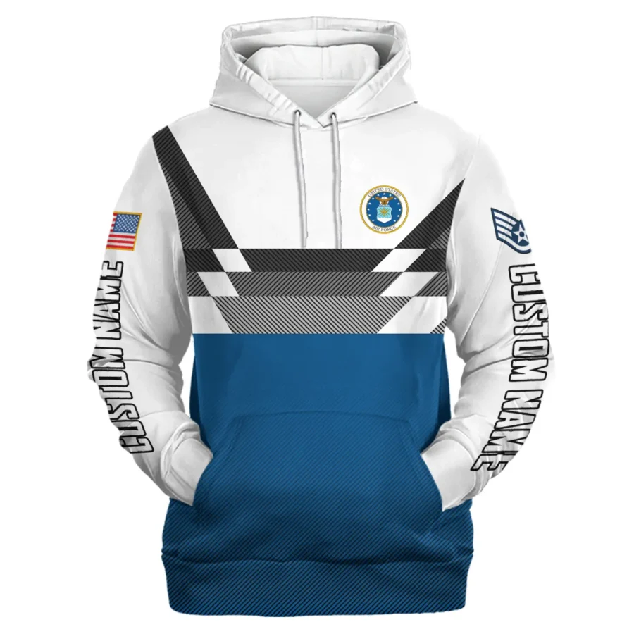 Custom Rank And Name U.S. Air Force Veterans Premium Hoodie Shirt All Over Prints Gift Loves