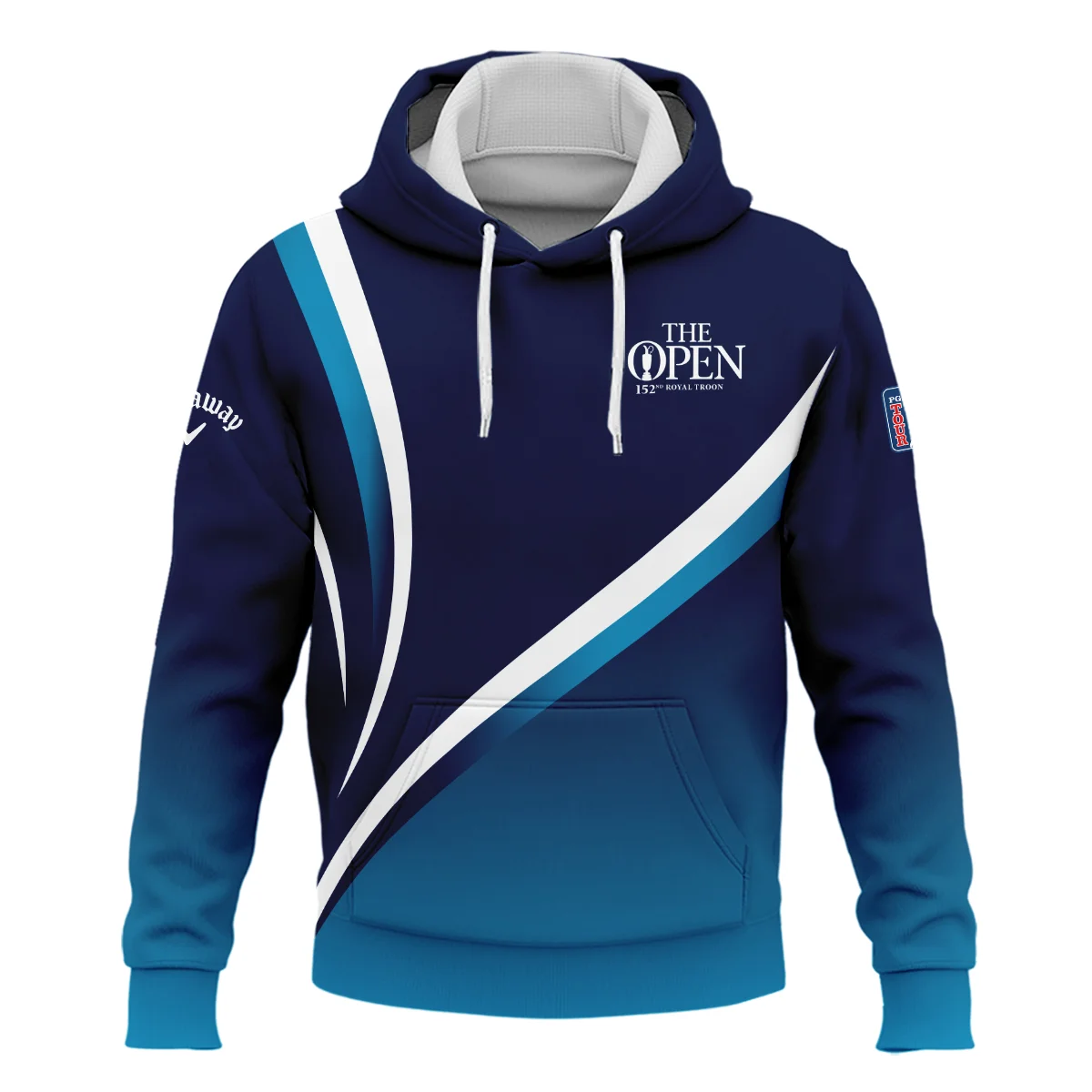 Callaway 152nd Open Championship Dark Blue Gradient White Abstract Background Hoodie Shirt All Over Prints HOTOP260624A03CLWHD