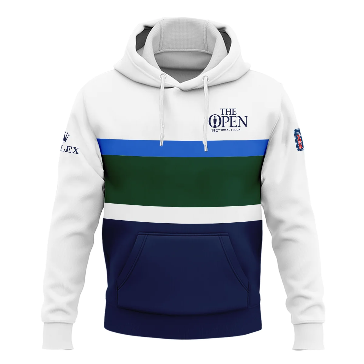 White Blue Green Background Rolex 152nd Open Championship Hoodie Shirt All Over Prints HOTOP270624A01ROXHD