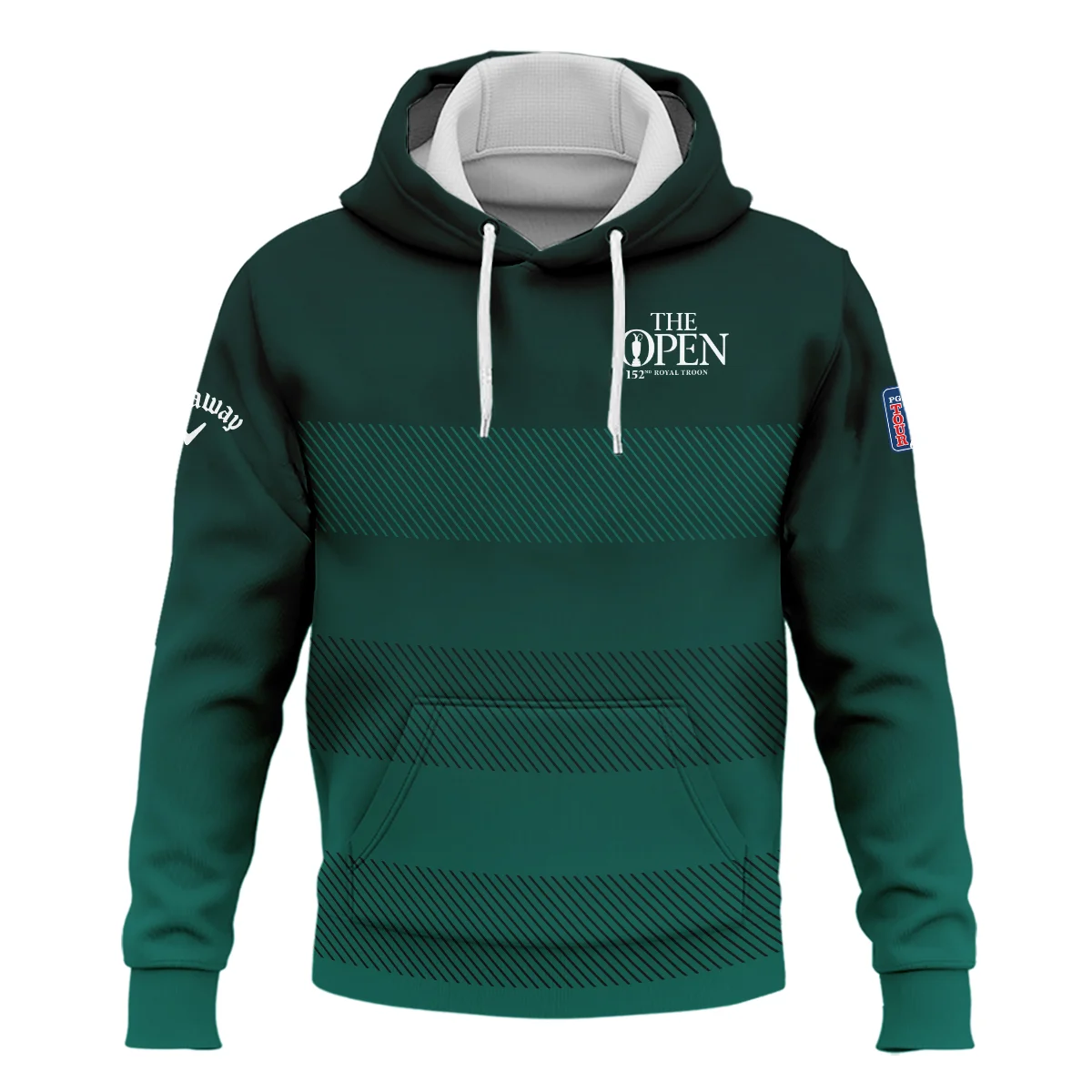 152nd Open Championship Callaway Dark Green Gradient Line Pattern Hoodie Shirt All Over Prints HOTOP280624A01CLWHD