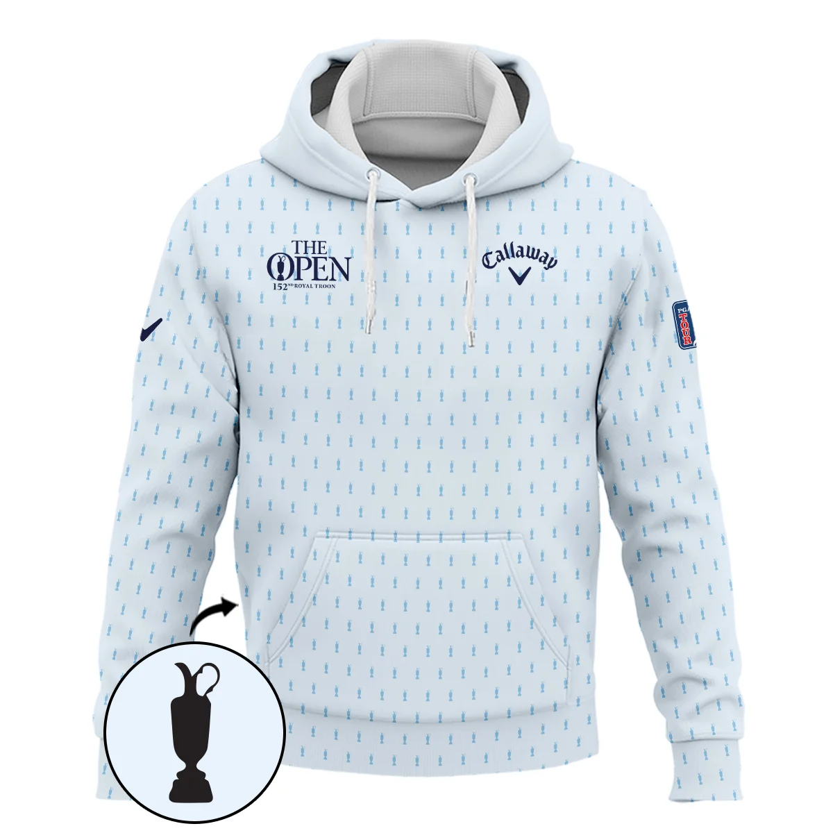 Golf Sport Light Blue Pattern Cup 152nd Open Championship Callaway Hoodie Shirt All Over Prints QTTOP160624A01CLWHD