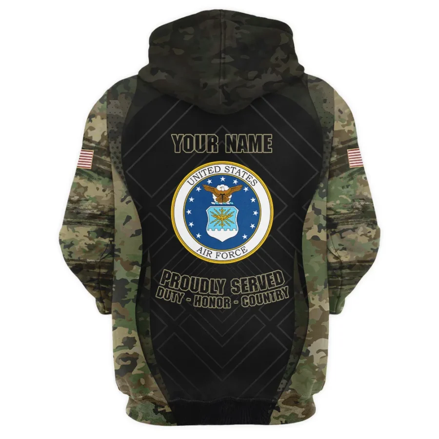 All Gave Some Duty Honor Country Custom Name U.S. Air Force All Over Prints Zipper Hoodie