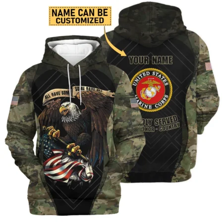 All Gave Some Duty Honor Country Custom Name U.S. Marine Corps All Over Prints Hoodie