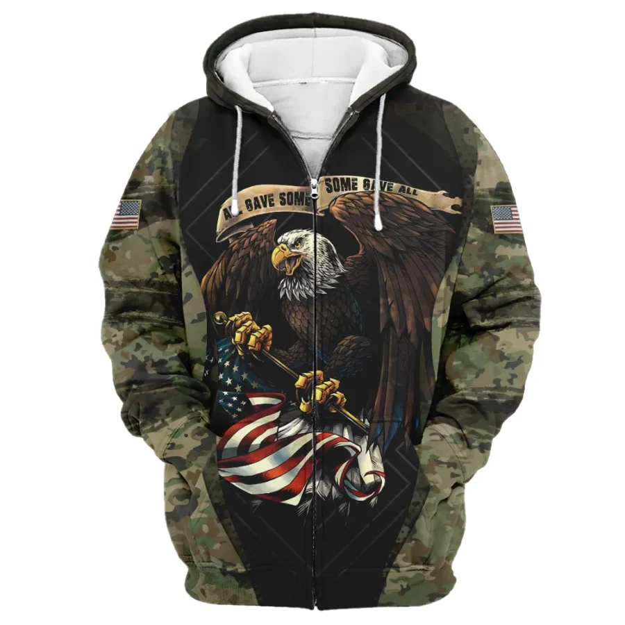 All Gave Some Duty Honor Country Custom Name U.S. Air Force All Over Prints Zipper Hoodie