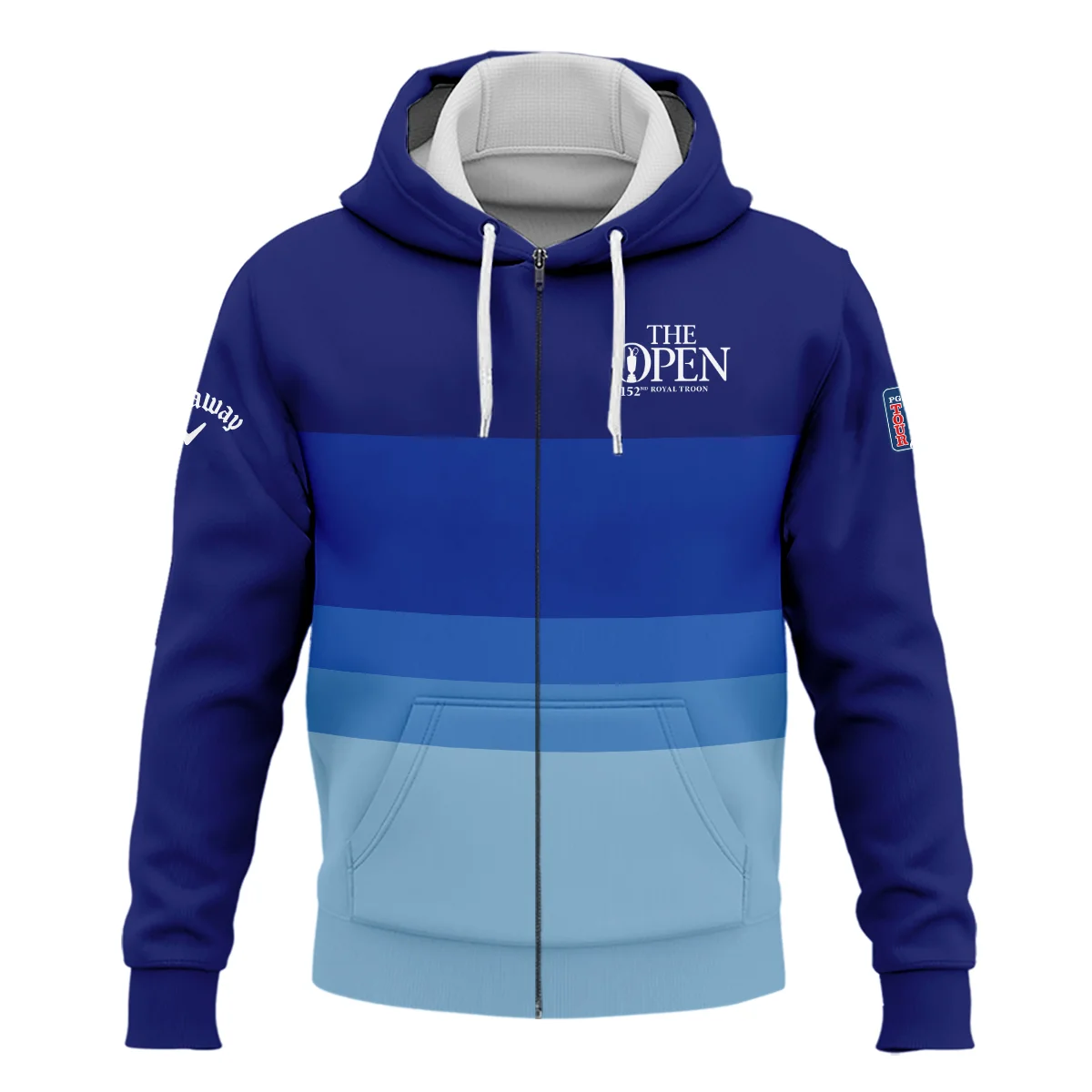 Blue Gradient Line Pattern Background Callaway 152nd Open Championship Performance Quarter Zip Sweatshirt With Pockets All Over Prints HOTOP270624A04CLWTS