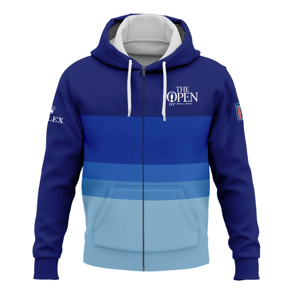 Blue Gradient Line Pattern Background Rolex 152nd Open Championship Quarter-Zip Jacket All Over Prints HOTOP270624A04ROXSWZ