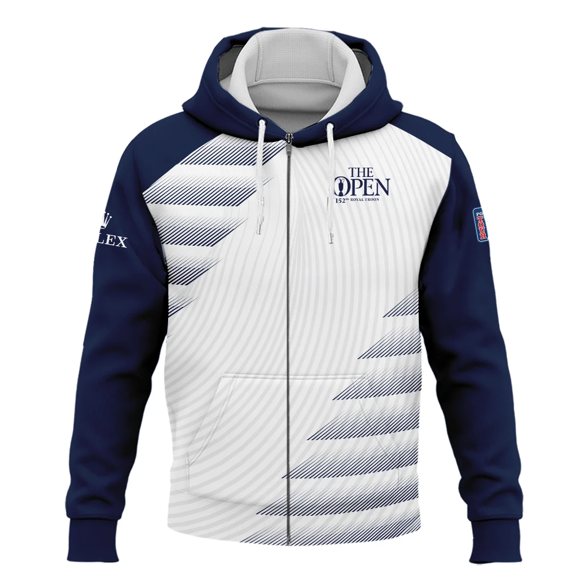 Rolex 152nd Open Championship Blue White Line Pattern Hoodie Shirt All Over Prints HOTOP280624A02ROXHD
