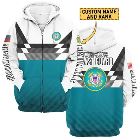 Custom Rank And Name U.S. Navy Veterans Premium Zipper Hoodie Shirt All Over Prints Gift Loves