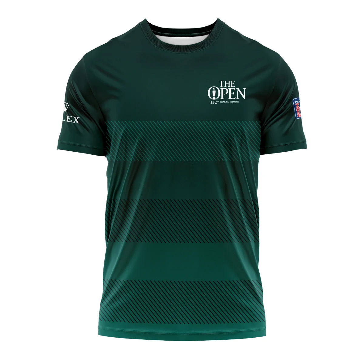 152nd Open Championship Rolex Dark Green Gradient Line Pattern Performance T-Shirt All Over Prints HOTOP280624A01ROXTS