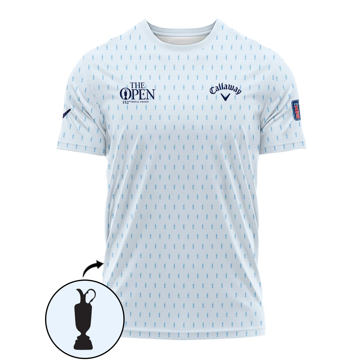 Golf Sport Light Blue Pattern Cup 152nd Open Championship Callaway Vneck Polo Shirt All Over Prints  QTTOP160624A01CLWZVPL