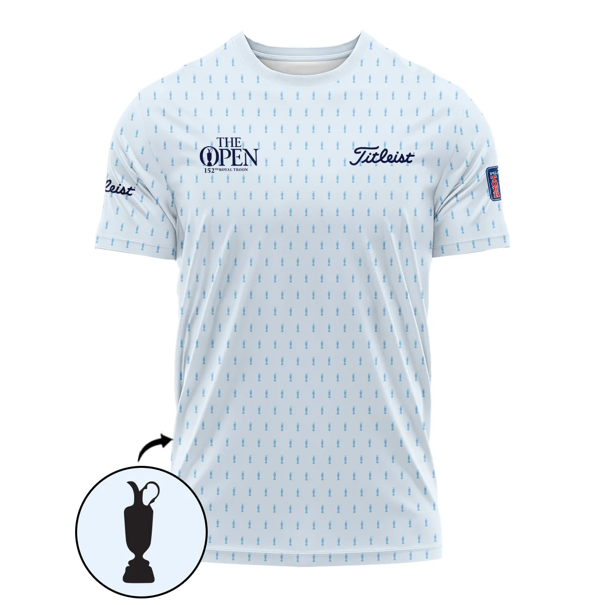 Golf Sport Light Blue Pattern Cup 152nd Open Championship Titleist Polo Shirt All Over Prints QTTOP160624A01TLPL