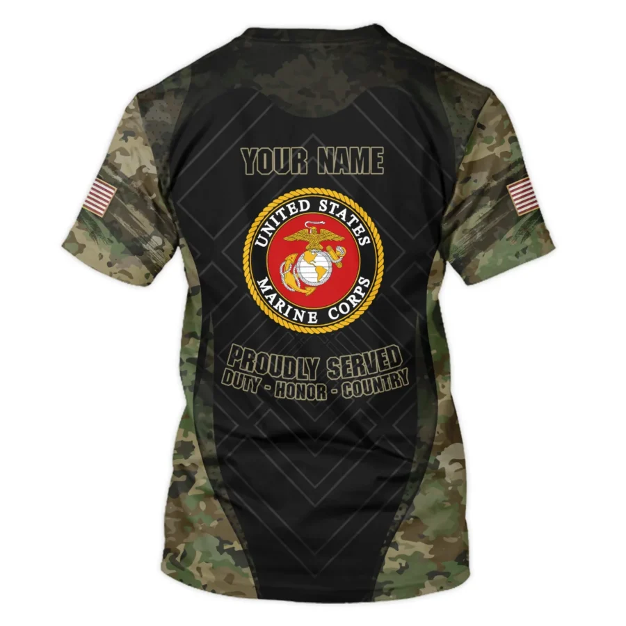 All Gave Some Duty Honor Country Custom Name U.S. Marine Corps All Over Prints Unisex T-Shirt
