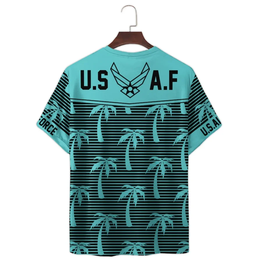 Hawaii Palm Tree Pattern Summer Beach Shirt Veteran U.S. Air Force All Over Prints Unisex T-Shirt