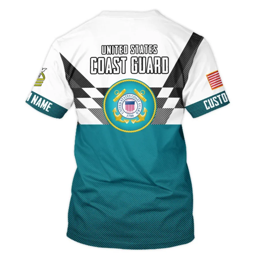 Custom Rank And Name U.S. Coast Guard Veterans Premium T-Shirt All Over Prints Gift Loves
