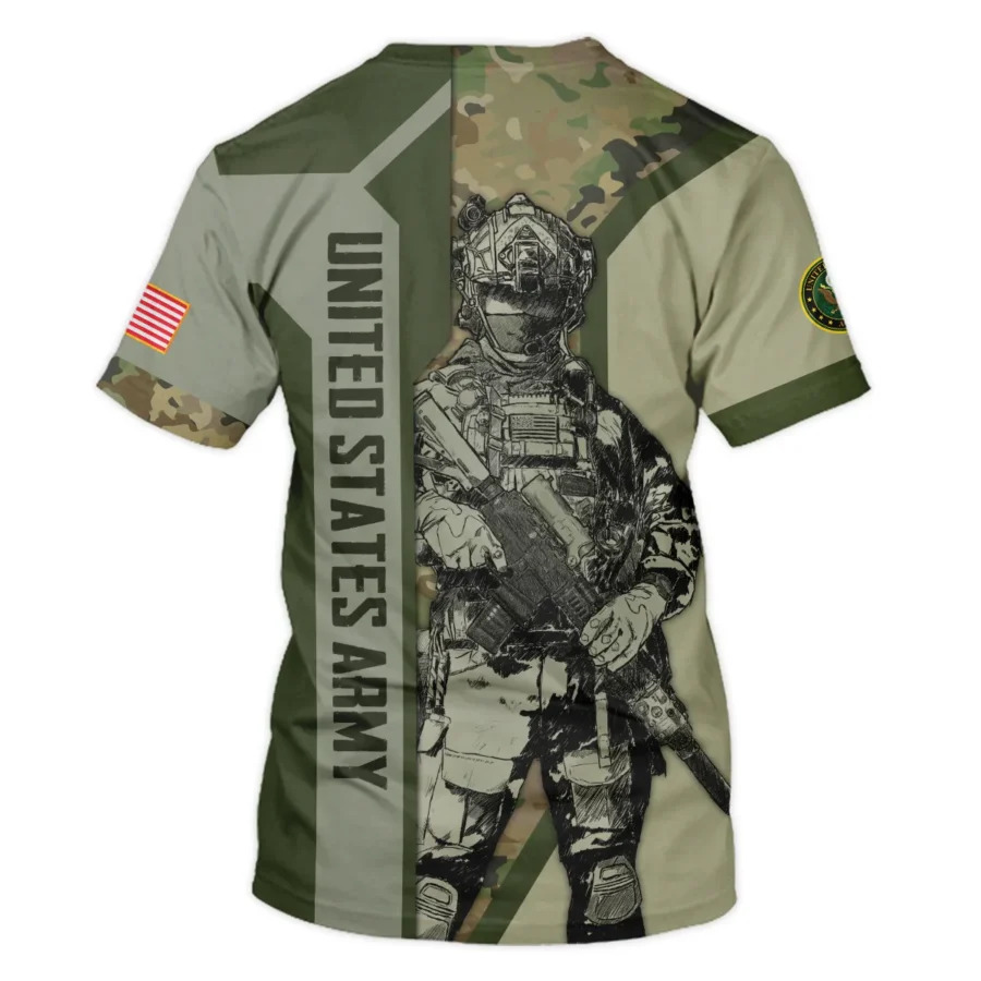 Custom Rank And Name U.S. Army Veterans Premium T-Shirt All Over Prints Gift Loves