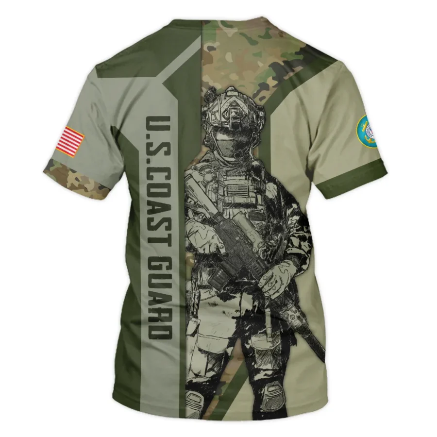 Custom Rank And Name U.S. Coast Guard Veterans Premium T-Shirt All Over Prints Gift Loves