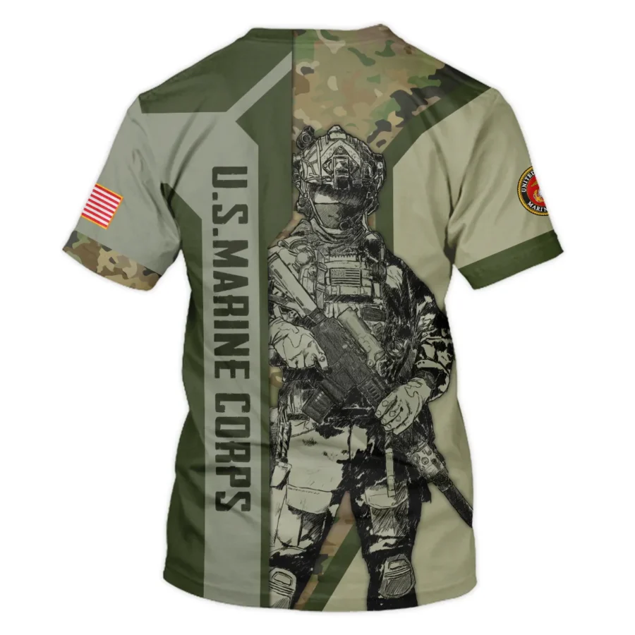 Custom Rank And Name U.S. Marine Corps Veterans Premium T-Shirt All Over Prints Gift Loves