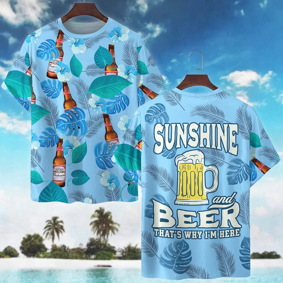 Hawaii Tropical Pattern Heineken Beer Lovers Premium T-Shirt All Over Prints Gift Loves BLB240624A01HNKTS