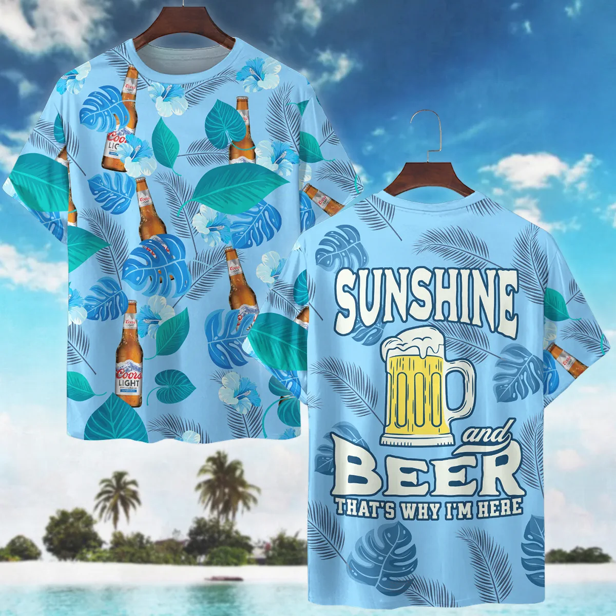 Hawaii Tropical Pattern Miller Lite Beer Lovers Oversized Hawaiian Shirt All Over Prints Gift Loves BLB240624A01MLHW