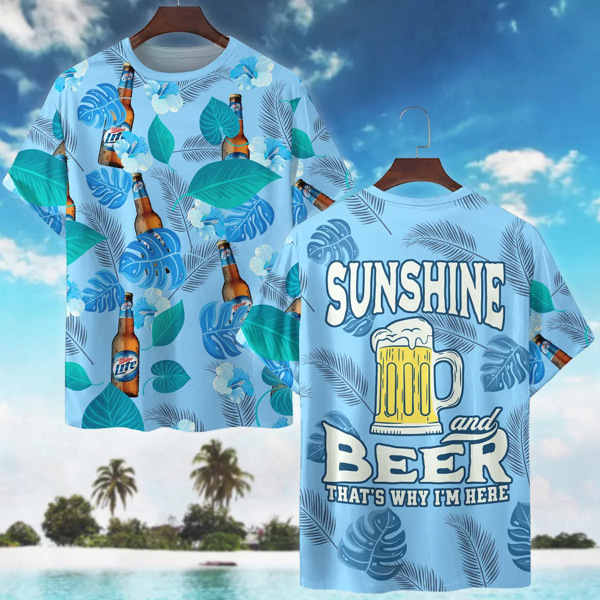 Hawaii Tropical Pattern Busch Beer Lovers Oversized Hawaiian Shirt All Over Prints Gift Loves BLB240624A01BUSHW