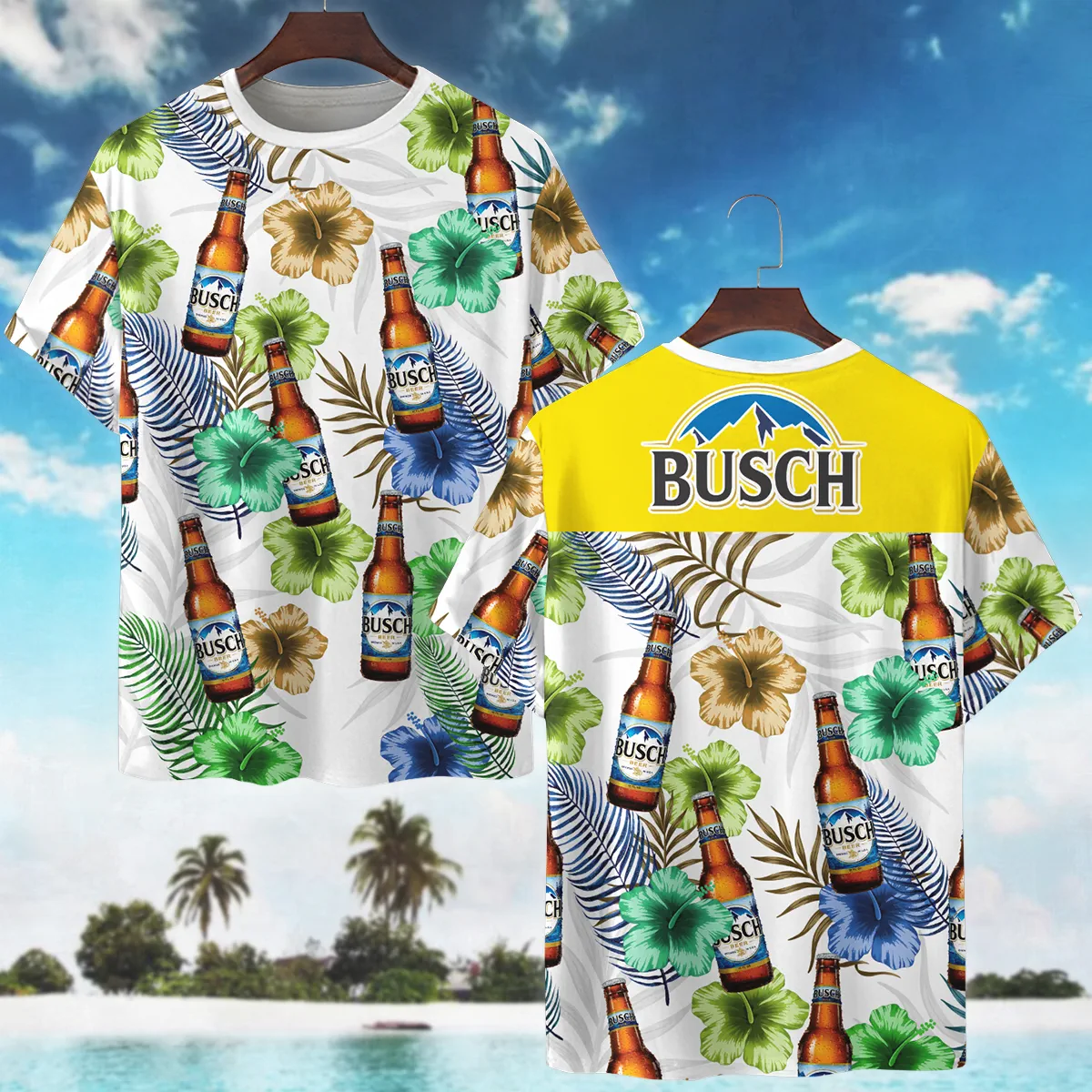 Hawaii Tropical Pattern Budweiser Beer Lovers Oversized Hawaiian Shirt All Over Prints Gift Loves BLB240624A02BWHW
