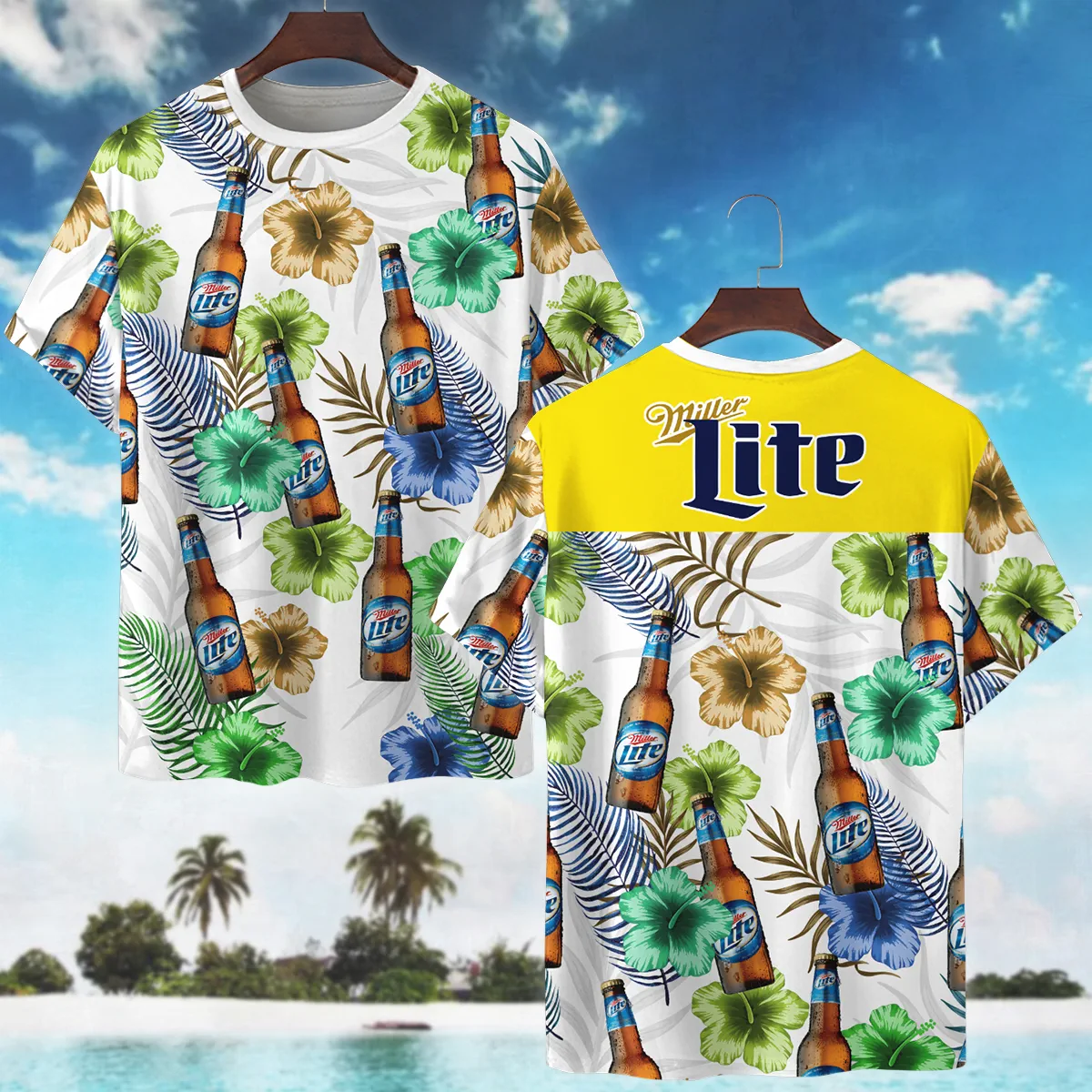 Hawaii Tropical Pattern Heineken Beer Lovers Premium T-Shirt All Over Prints Gift Loves BLB240624A02HNKTS