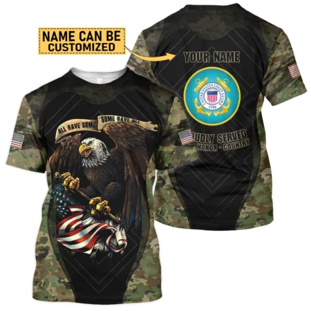All Gave Some Duty Honor Country Custom Name U.S. Coast Guard All Over Prints Oversized Hawaiian Shirt