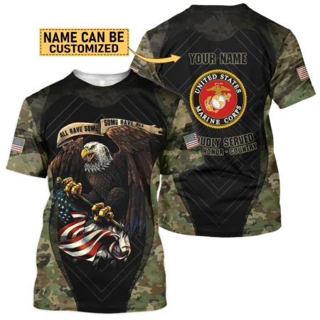 All Gave Some Duty Honor Country Custom Name U.S. Marine Corps All Over Prints Oversized Hawaiian Shirt