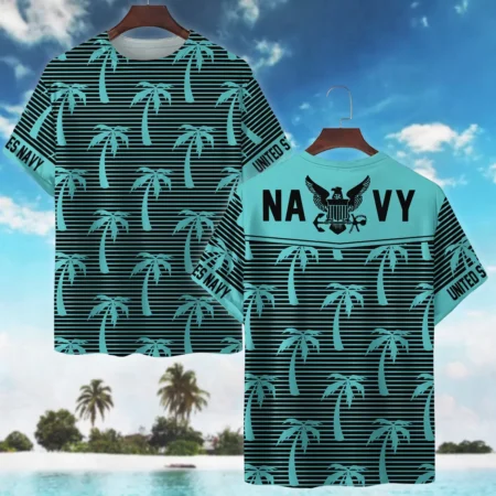 Hawaii Pattern Summer Beach Shirt Veteran U.S. Navy All Over Prints Unisex T-Shirt